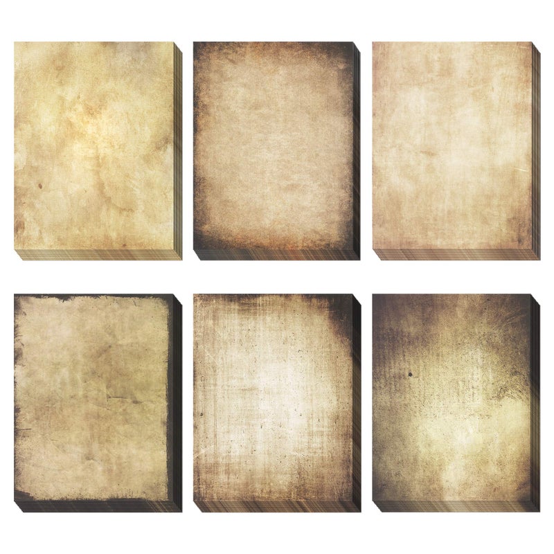 MATICAN Vintage Paper, 60-Sheets Antique Paper, Letter Size, 8.5 x 11 Inches, 6 Double Sided Designs, Decorative Parchment Paper for Writing, Printing, Arts and Crafts - Image 1